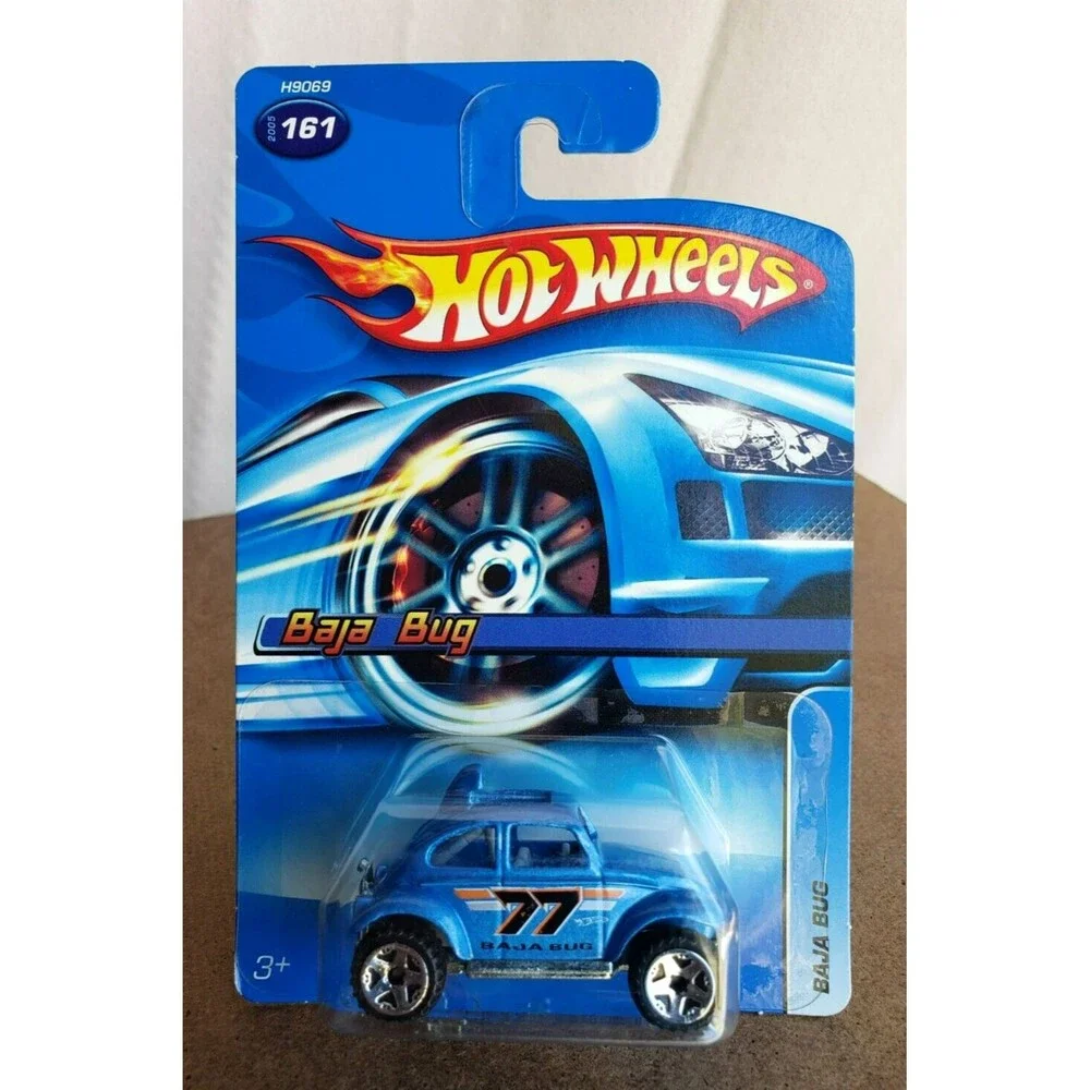 2005 Hot Wheels BAJA BUG Metallic Light Blue Mainline #161 1:64 OFF ROAD 5 Spoke